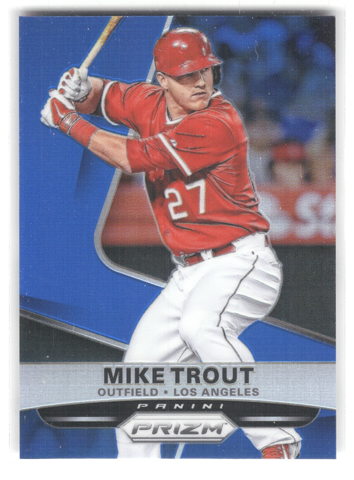 2015 Panini Prizm Blue Prizm #120 Mike Trout 73/75