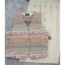 Vintage Willowbend Skirt Set Womens 16 XL Vest Southwestern Western Concho New