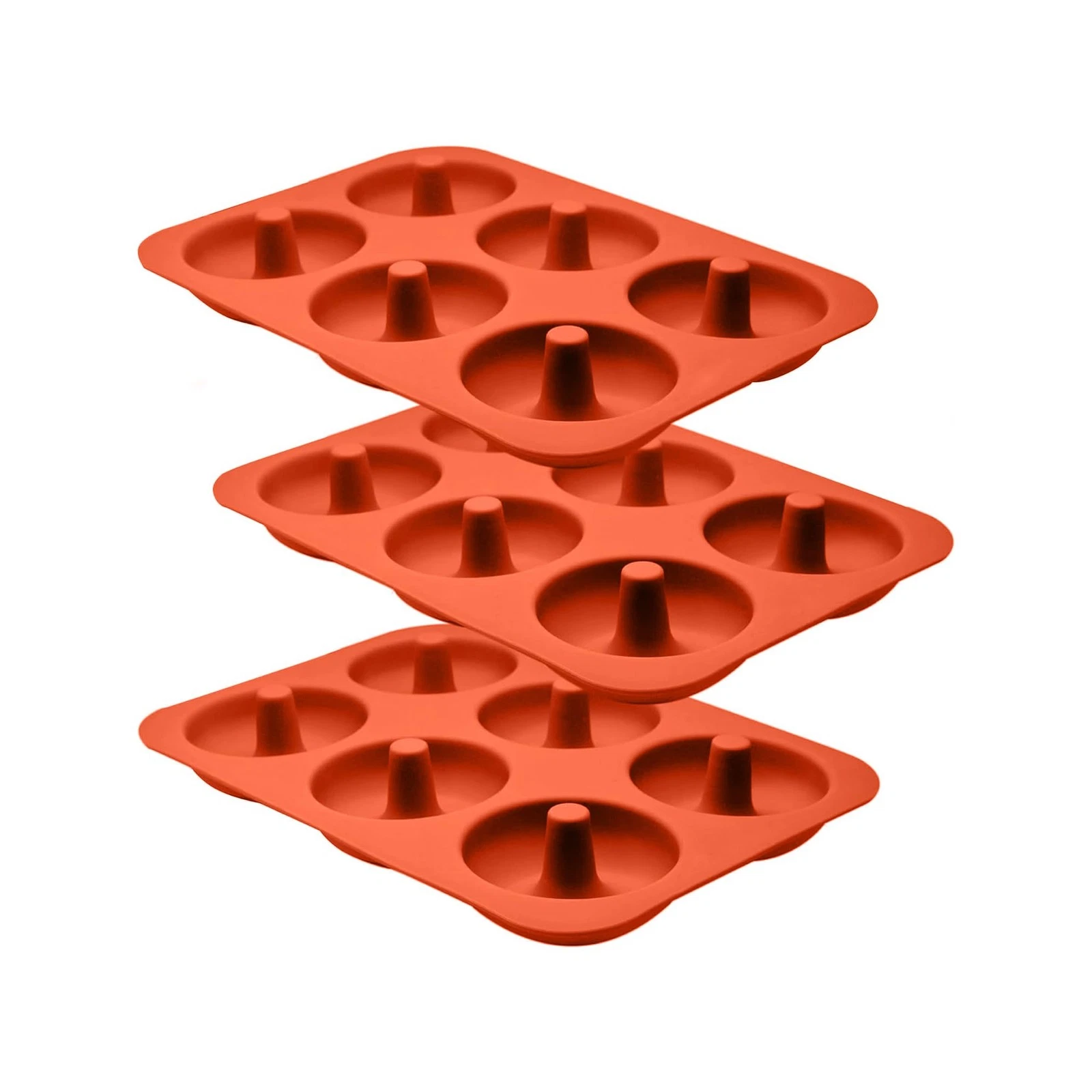 Premium Silicone 3.5 inch Donut Pan 3-Pack of Non-Stick Food Grade Silicone b...