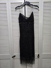 Vintage VERA WANG Black Sequined Dress, XS/S no sz Tag, Tag Detaching