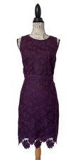 LOFT Purple Eggplant Lace Dress Size 6