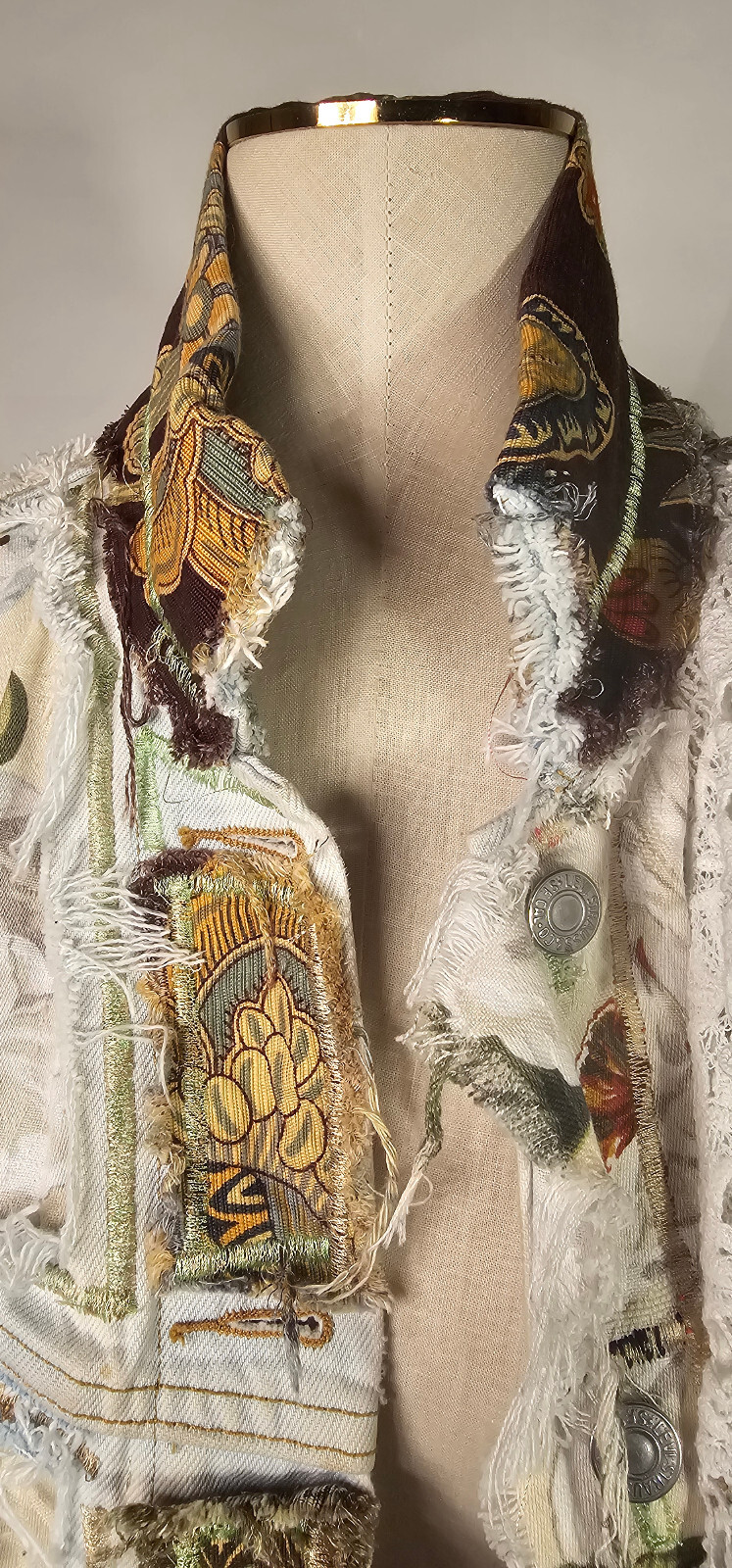 Boho exclusive Handmade Unisex one of a Kind jacket. Che21. "La France". image 4