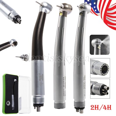 Dental LED Turbine Fiber Optic 2/4H/High Speed Handpiece Fit NSK Push Button PDM