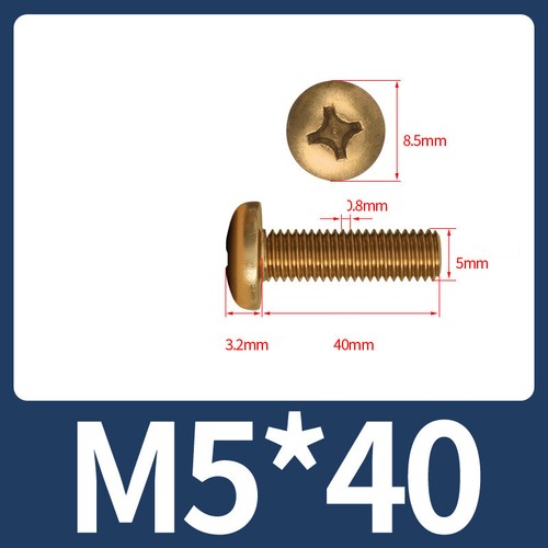 Tornillos de cabeza redonda de latón Phillips tornillo de máquina perno M2 M2.5 M3 M4 M5 M6 M8 - Imagen 50 de 74