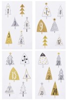 24 Adventszahlen Sticker Zahlen Weihnachtsbaum Adventskalender
