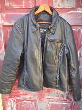 Leather Motorcycle Jacket Women's Xxl Bikers Club W Thinsulate Liner. Braided 