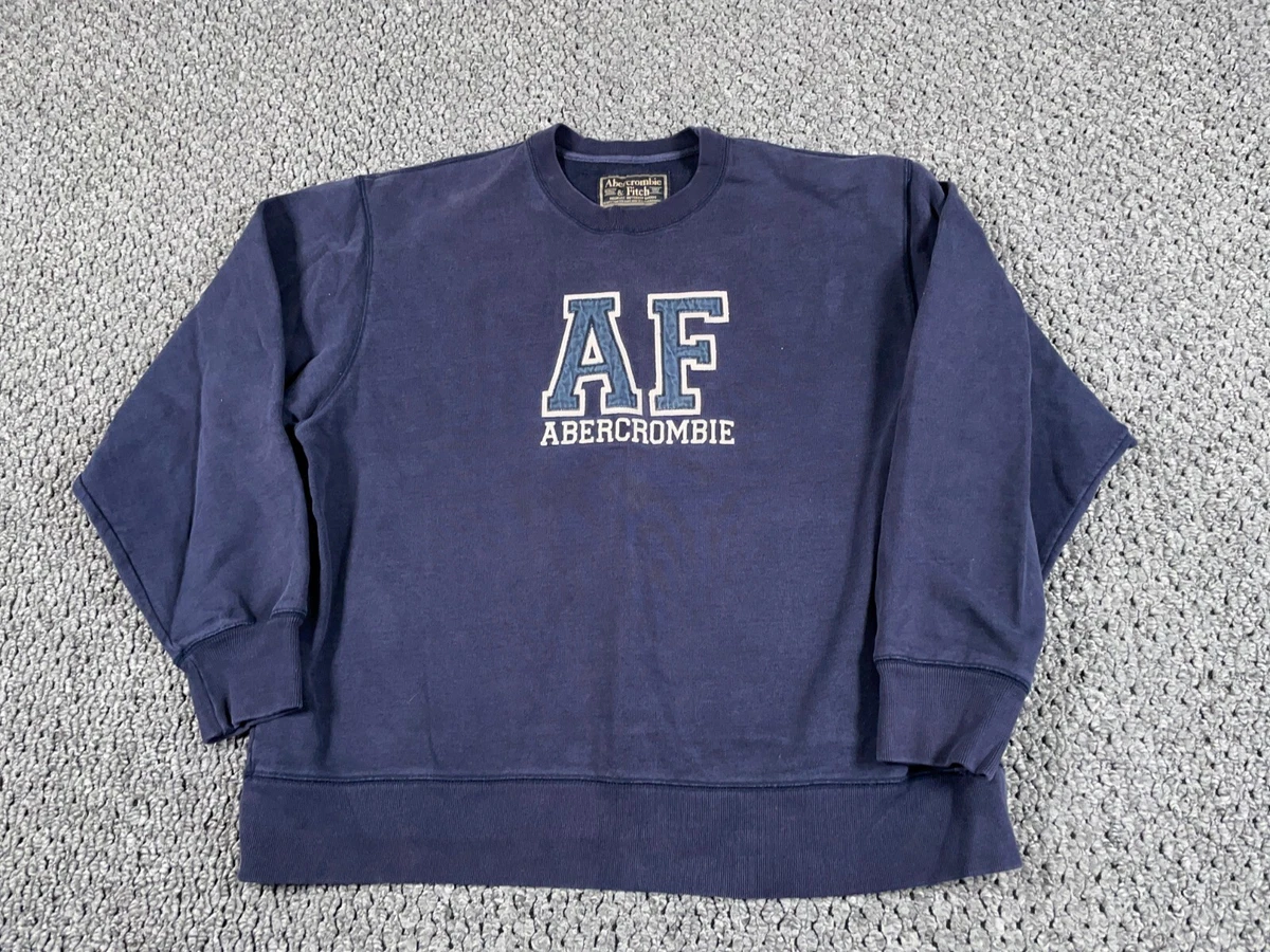 VTG Abercrombie & Fitch Sweatshirt Adult XL Dark Blue Embroidered Crewneck