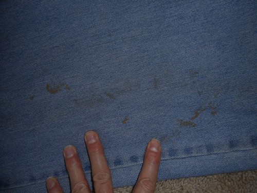 550 Levis Relaxed Fit 32x36 Grunge Zipper Preowned Paint ? Spattered Light Wash - Picture 4 of 9