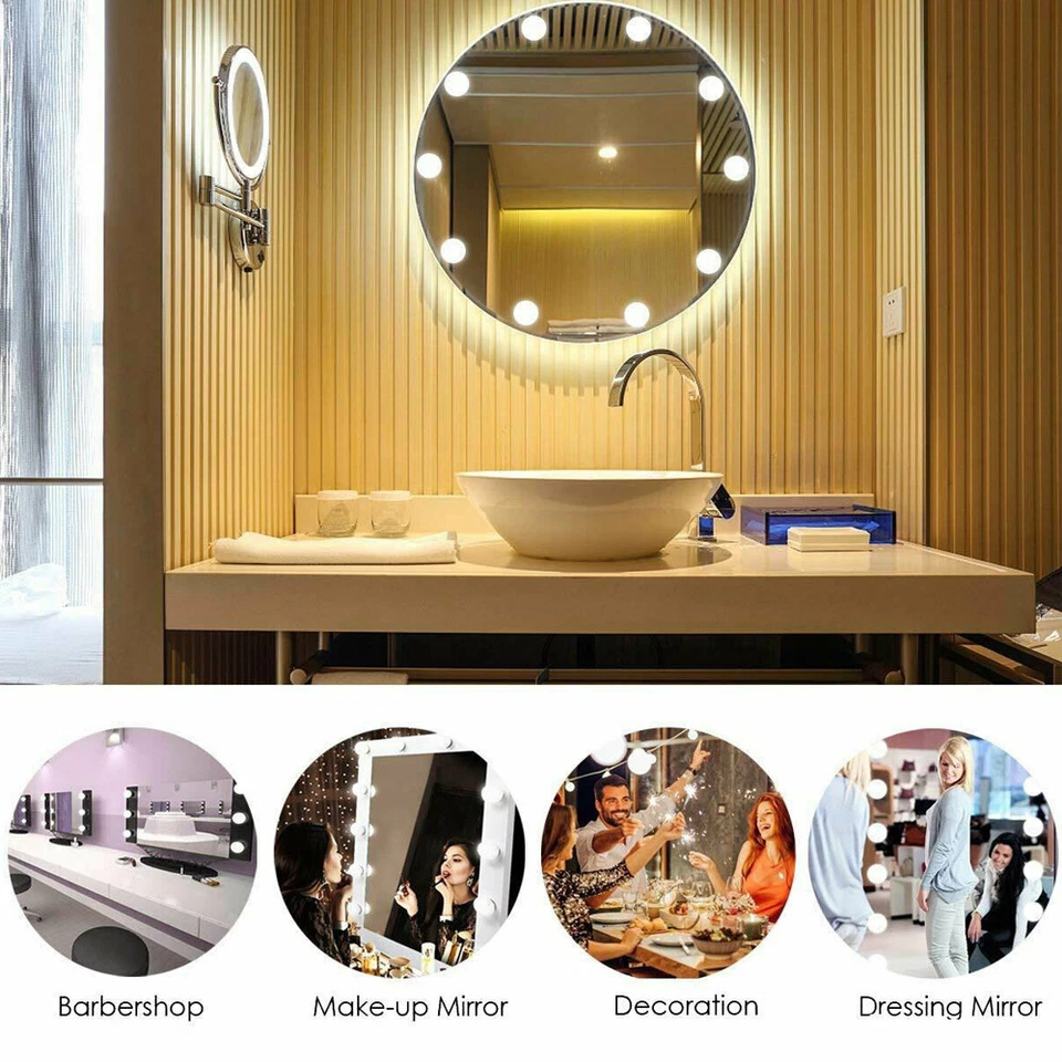 8/12 Bulbs Dimmable Lamp LED Make Up Mirror Lights Vanity Light Hollywood Style  - Image 4 of 4