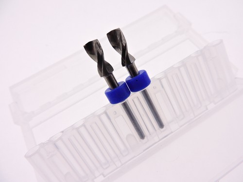 2qty 4.85mm Carbide End Mill Router Bit FR4 CNC Spiral 2 Flute 1/2" L 1/8" Shank - 第 1/2 張圖片