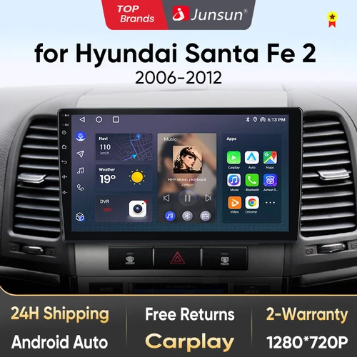 Android 13 Carplay Autoradio GPS NAVI 2G+32G Für Hyundai Santa Fe 2 2006-2012 - Bild 3 von 14