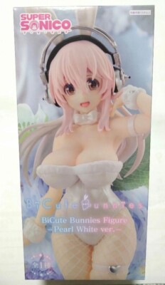 Super Sonico BiCute Bunnies Figure Pearl White ver. FuRyu Japan Nitro Origine