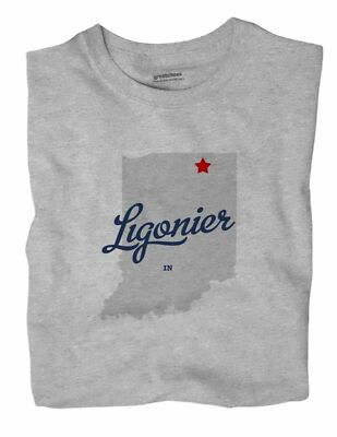Ligonier Indiana IN Ind T-Shirt MAP