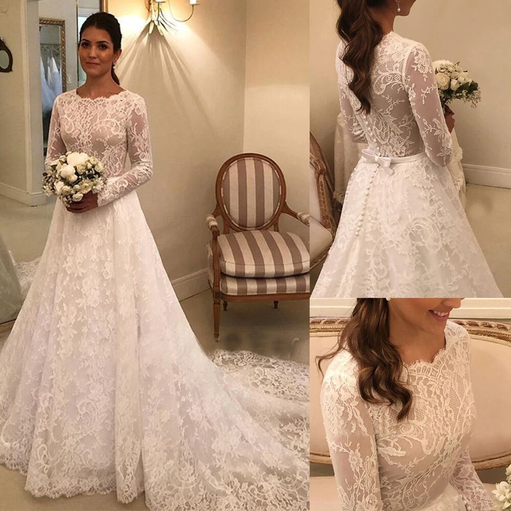 long sleeve lace wedding dresses