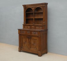 Credenza doppia piemontese con alzata a piattaia in legno di noce, '800!