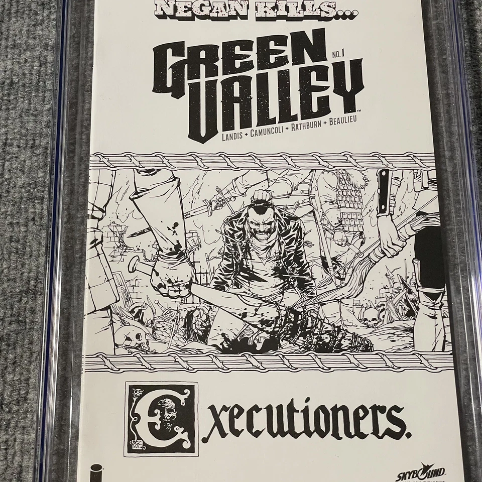 Variante boceto de la convención de Kirkman Kills Walking Dead Green Valley 1 CGC 9,8 Foto 3 de 4