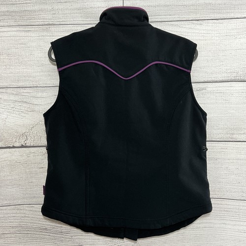 WALLS Womens Black Fleece Lined Vest Water Repellent Zip Front Pockets Size M - Picture 2 of 12