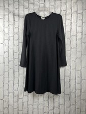 Macy’s Style &Co Size:L Women Long Sleeve Dress  Ribbed Lightweight Deep Black