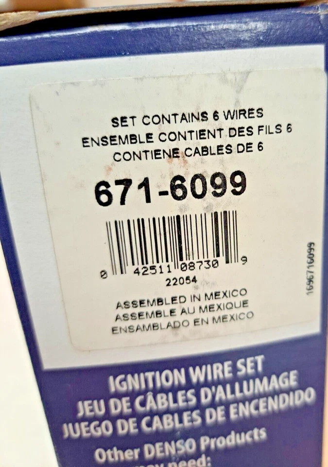 Juego de cables de encendido Denso 671-6099 para Ford Ranger Mazda B3000 3,0 L V6 98-00 Foto 2 de 2
