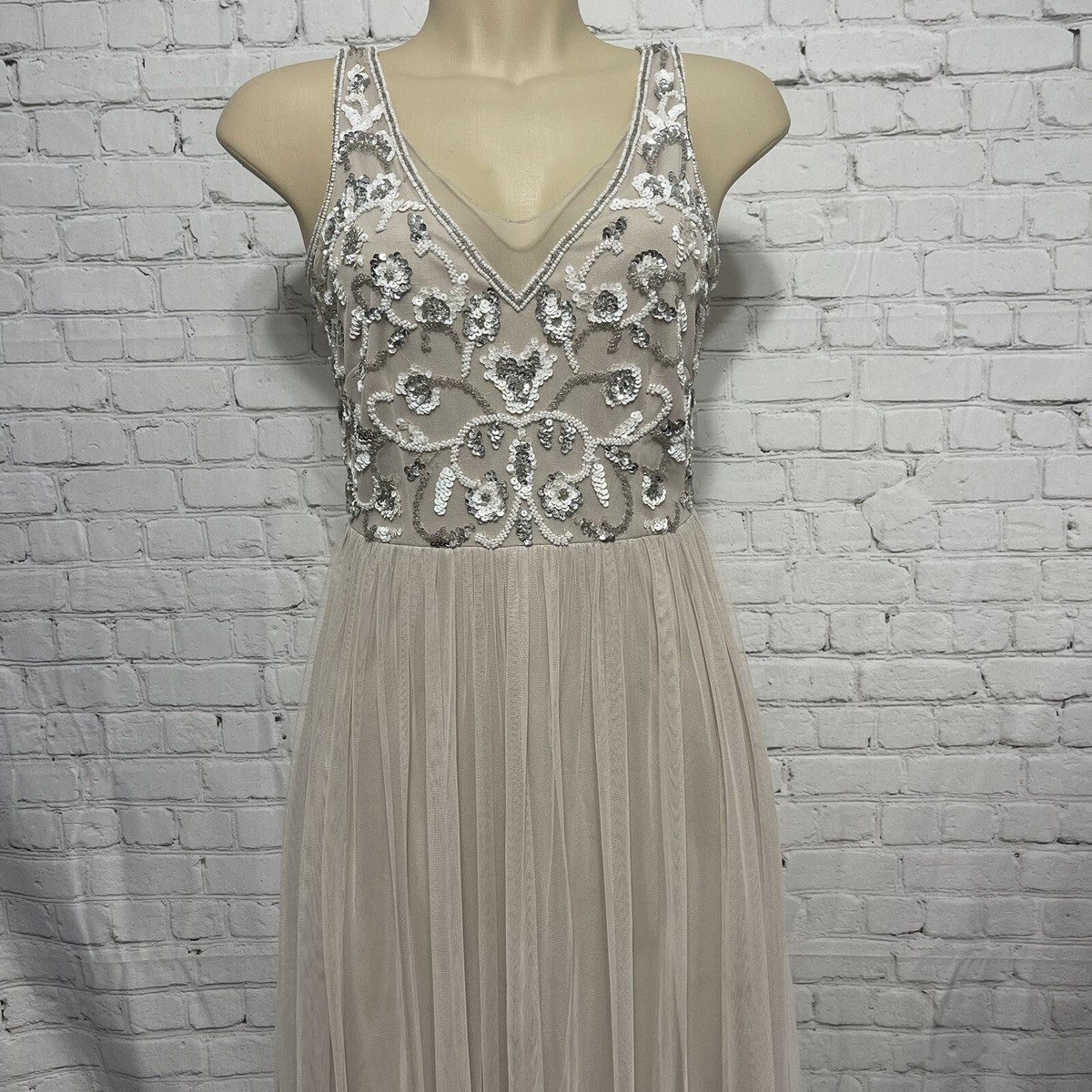 adrianna papell beige dress Strapless Satin Maxi Dress with Sheer Cape Overlay – COCOSIN.OFFICIAL main image 1