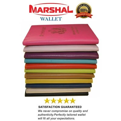 MARSHAL Genuine Leather US Passport Cover ID Holder Wallet Travel Case Handmade New