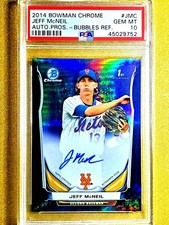 2014 Bowman Chrome Auto Jeff McNeil Bubbles Refractor /99 Rookie PSA 10 Gem Mint