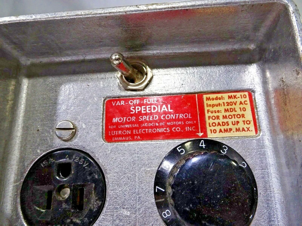 Lutron Electronics Speedial Motor Speed Control Model MK-10 CA - Image 4 of 4
