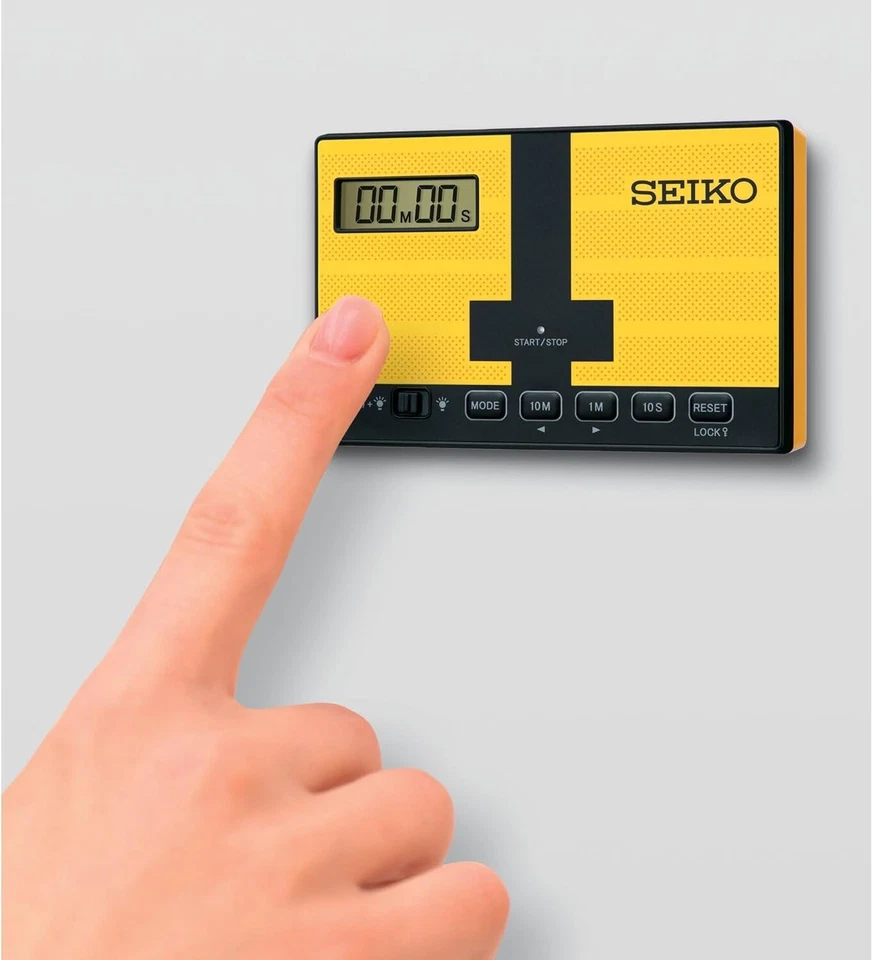 SEIKO Mini Sports Timer Clock Digital Timer Clock 67×103×23mm MT801Y From JP - Image 4 of 4