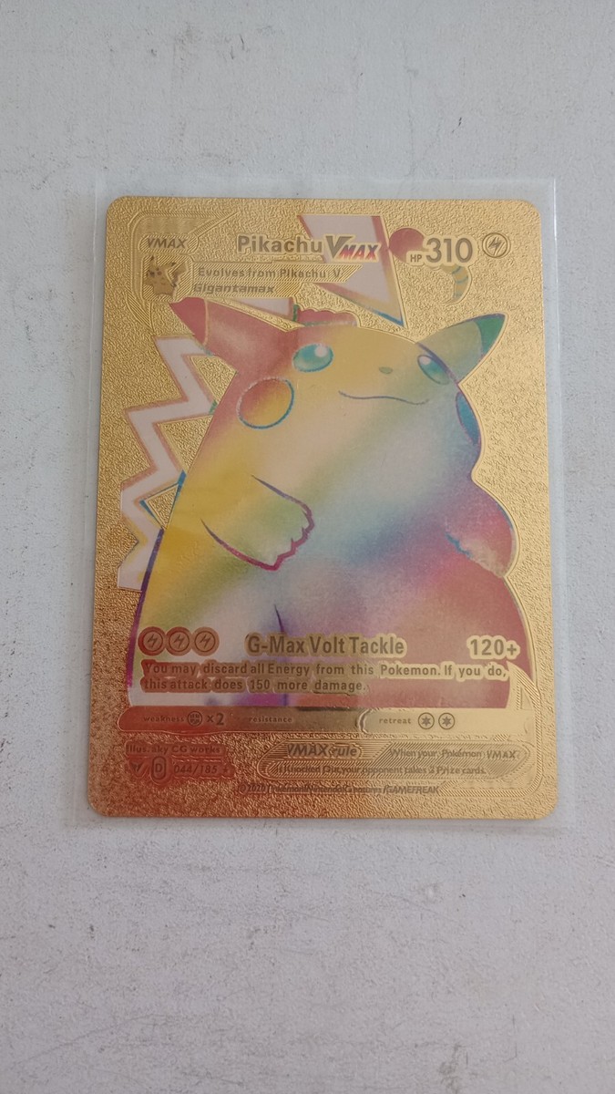 Rainbow PIKACHU VMAX - Gold Foil Pokemon Card HP310 44/185