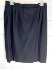 Vintage Brooks Brothers Black Wool Fully Lined Skirt Size 10 EC 