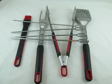 Expert Grill Stainless Steel Soft Grip BBQ Grill Tool Set, 8 Piece, and 1 Case.