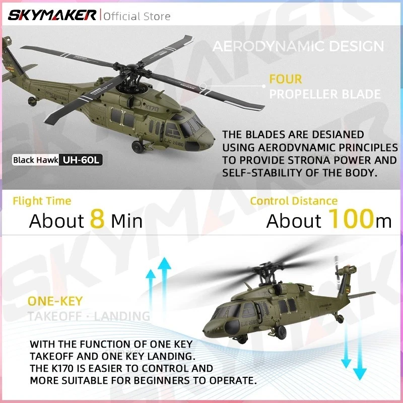 RC ERA RC Helicopter 1:48 UH-1 6-Axis Gyro 6-Channel 3D Remote Control Aircraft - Immagine 3 di 4