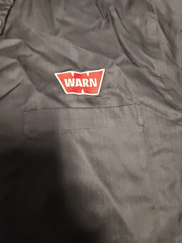 Warn Industries Logo Black Long Sleeve Button Down Cotton Shirt Mens Medium - Image 4 of 4