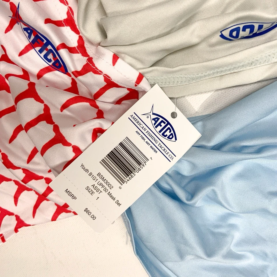 Nuevo AFTCO Máscara Solar Juvenil 1 Cuello Gator Pesca Senderismo UPF40 Paquete De 3 Foto 2 de 2