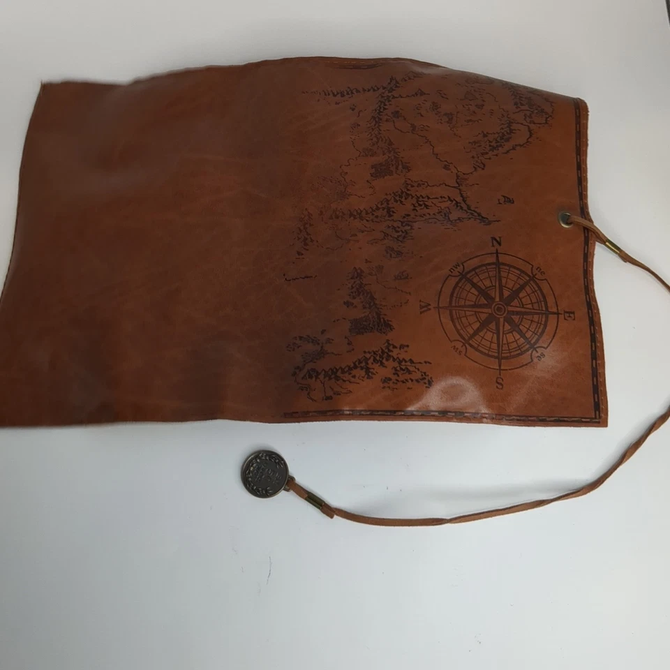 Bolso para bolígrafos enrollable de cuero vintage, estuche para lápices de mapa creativo, cubierta lisa Foto 4 de 4