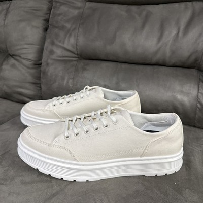 Dr. Martens Brookline 6 Eye Canvas Sneakers White/Cream Men s Size 10