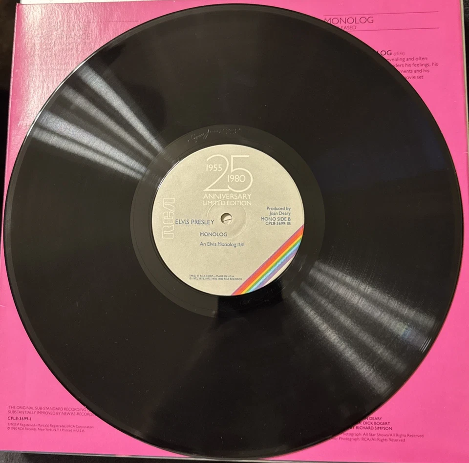 Limited Edition Elvis Aron Presley 25th Anniversary 8 LP Box Set CLP8-3699 - Image 4 of 4