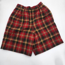 Pendleton Vintage Women's Size 6 100 Virgin Wool Plaid Lined Shorts USA READ