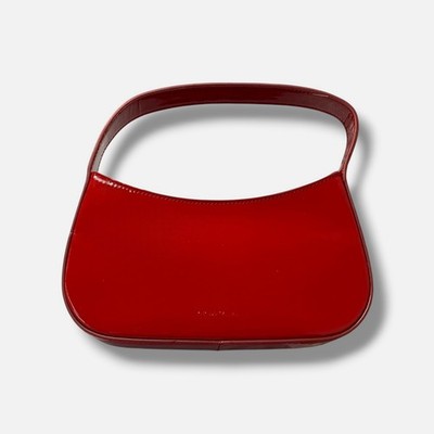 Mansur Gavriel Women's Red Glossy Patent Leather Top Zipper BonBon Shoulder Bag