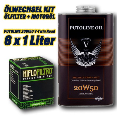 Ölfilter Motoröl Kit 6L (für: Harley-Davidson FXSTC 1340 Softail Cust 86-98 )