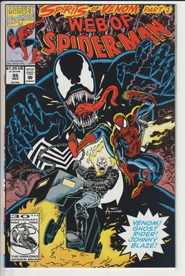 Web of Spider-Man #95 Venom/Ghost Rider 1992 NM(-) 9.2
