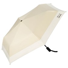 Wpc. IZA Automatic Folding Umbrella UV 100 Sun Rain 54cm Beige White ZA029