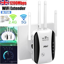 WiFi Signal Extender Range Repeater Booster Internet Amplifier 1200Mbps UK Plug