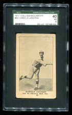 1917 E135 Collins McCarthy #83 Harold Janvrin SGC 3 VG Boston Red Sox