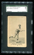 1917 E135 Collins McCarthy #83 Harold Janvrin SGC 3 VG Boston Red Sox