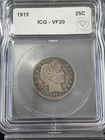 1915 Barber Quarter Dollar ICG VF-20 IDC Verified