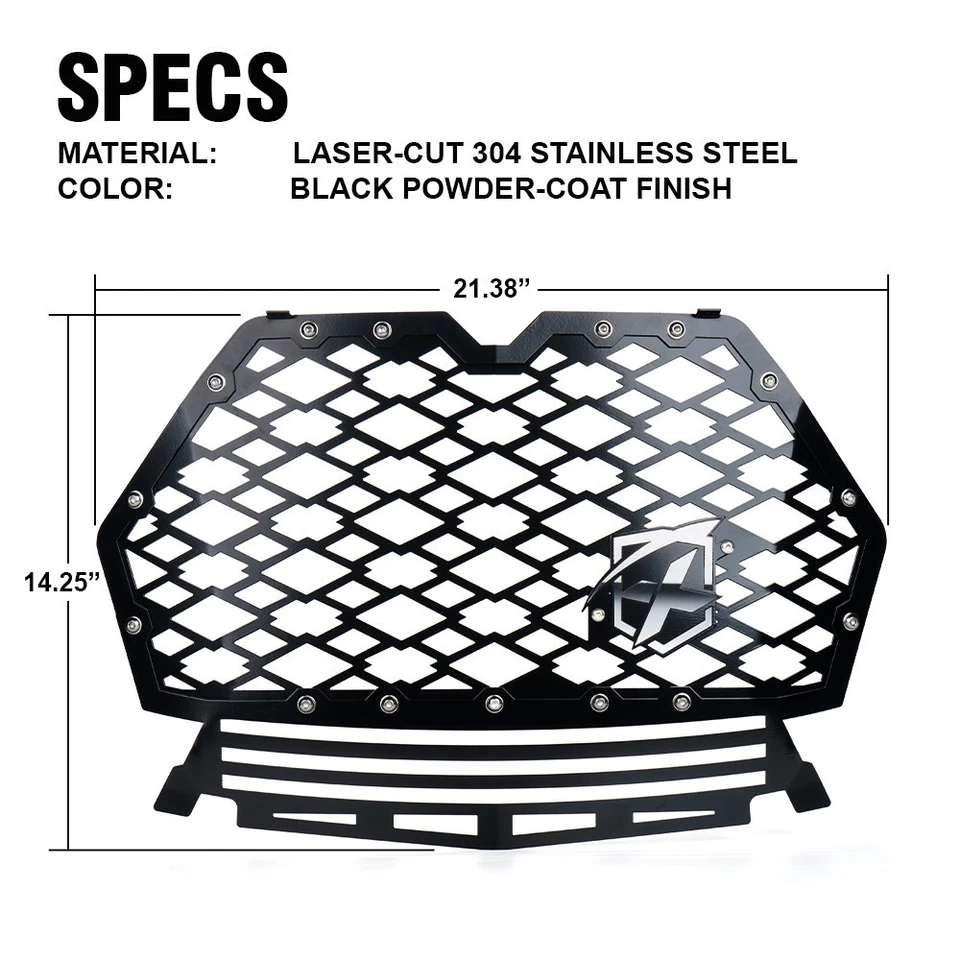 Rejilla delantera de malla de acero con insignia para Polaris RZR XP 4 1000 XP 4 Turbo 2018-2021 Foto 4 de 4