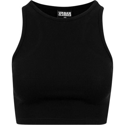 Damen Cropped Rib Top schwarz - Bild 1 von 4