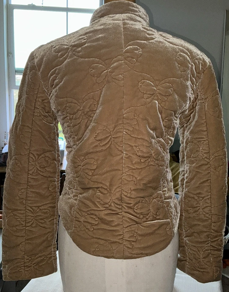 Chaqueta acolchada de terciopelo Bebe - Abrigo beige champán acolchado con cremallera  Foto 4 de 4