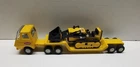 Tiny Tonka 1970's Semi Truck Cab & Lowboy Flatbed Trailer With Loader -EXCELLENT